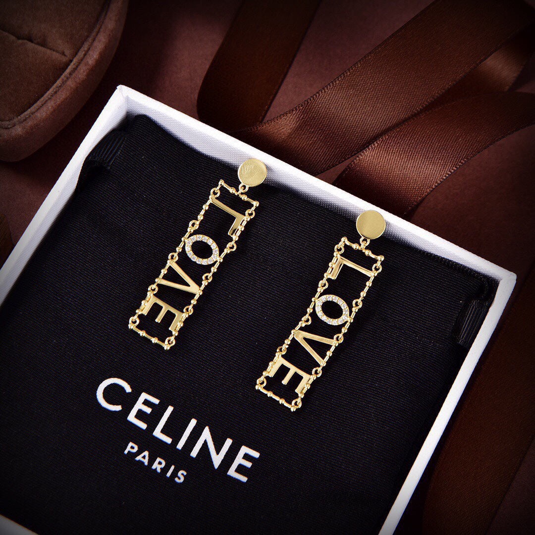 18K Celine LOVE Diamonds Earrings