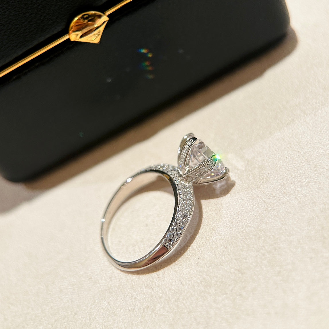 18K Tiffany Pave Tiffany Setting Engagement Ring